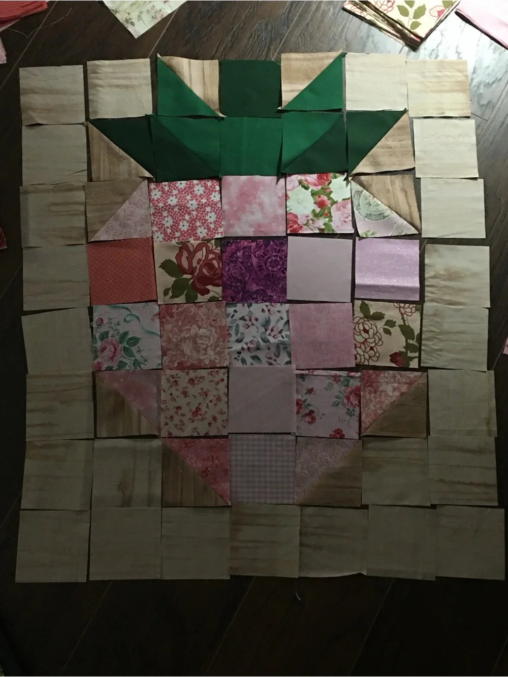 Handmade Pink Strawberry Quilt Set King Size